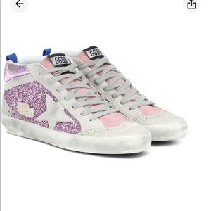 pink sparkle golden goose mid star